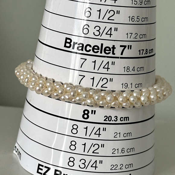 Vintage 14K Yellow Gold Genuine Real Pearl Multi Row Cluster Bracelet 7.75" - Picture 16 of 16